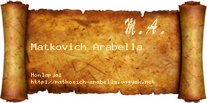 Matkovich Arabella névjegykártya